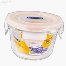 글라스락 라인원형 미니 165ml 유리 밀폐용기 투명유리통 내열유리식기, 1개, 165L
