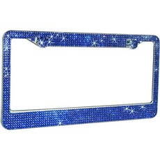 자동차 외관 장식 크리스탈 미국 규정 라인석 번호판 프레임, 5. blue, 1개