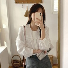 여성 퍼프 긴팔블라우스 하객룩 출근룩 데이트룩 오피스룩 러블리블라우스