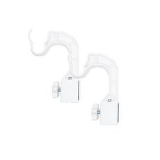 隔日到貨 免打孔卡夾式窗簾支架 窗簾托架 掛架 羅馬桿宿捨伸縮桿固定器公寓窗戶掛架通用支架 窗簾桿支架 伸縮桿固定器, 窗簾桿卡扣（兩隻裝）, 1個