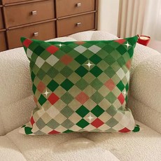 DreamMaker 簡約菱格方形靠墊 附枕芯 可拆卸枕套, CXDRSM158-1,30*30cm不含枕芯(短絨雙面）
