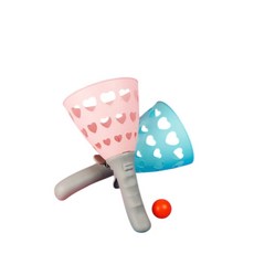 兒童戶外拋接球玩具組，親子互動遊戲，手眼協調訓練，附贈多球, 藍+粉, 1套