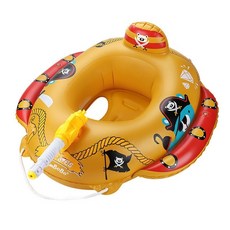 SwimBob 兒童游泳圈 天空藍, 海熊水槍座艇橙色（適合10~20kg）, 1個