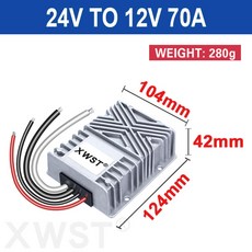 XWST 전력 변환기 DC 24 V-12 V 1A-70A 스텝 다운 24 볼트-12 볼트 벅 레귤레이터 전압 변압기, 11 70A  Aluminum, 01 24V, 01 12V, 1개