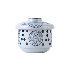 릴스베이 세라믹 계란찜기 일식 푸딩 계란찜 그릇 차완무시 전자렌지 수란 만들기 스프 스튜 죽 도자기 뚜껑 용기, 1개, 구름