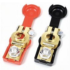 자동차 배터리터미널 2개세트 신주 커버형 황동 미니 12mm 밧데리터미널 배터리단자, 배터리 터미널(미니커버) +- 2개세트