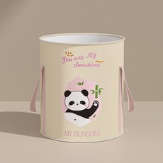 可摺疊泡腳桶 宿舍泡腳袋 過小腿 高深桶 保溫 洗腳桶 加高深桶, 無蓋-粉色熊貓, 1個