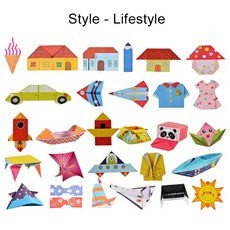 만화 종이접기 키트 귀여운 동물 물고기 벌레 해님 DIY 세트, B