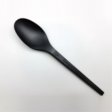 이솔산업 생분해성 옥수수 친환경 PLA 일회용 스푼 숟가락 (흑색) 100개, 1세트, 100개입