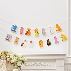 데일리서포트 캐릭터 동물 가랜드 벽장식 아이방 꾸미기 새학기 환경구성 인테리어소품, 동물 음악대