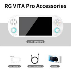 RG VITA / RG VITA Pro 휴대용 게임 콘솔 5000mAh 안드로이드 비디오 게임 플레이어 블루투스 AI 스트리밍, 512G 70000 Games, 38)RG VITA Pro-White