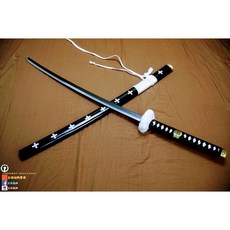 航海王1:1全金屬刀鞘鋁合金海賊王索隆歷代佩刀-和道一文字-雪走-三代鬼徹-名刀秋水-閻魔航海王動漫-羅鬼哭-鷹眼黑刀夜, 1個, 黑色柄鬼哭