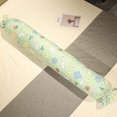 대형 커버분리 롱 바디필로우 안고자는 사탕베개, 꽃무늬 토끼