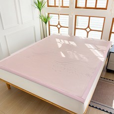 夏季冰絲涼蓆 冰豆豆紋理, 冰晶粉無枕套, 1個