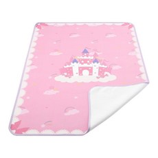 LAND &OF 오브genie 침대 패드 소변 방수 매트리스 프로텍터 세탁 가능 76.2 x 115.6cm(30 45인치) 성인용 프린트 핑크 캔디 캐슬 154537