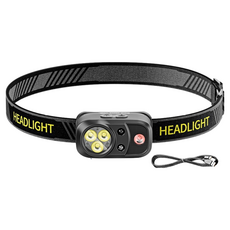 微笑鯊 TD0202 強光照明頭燈 迷你超亮LED感應頭燈 露營登山夜釣紅白光, 1個, 微笑鯊 TD-0202黑, TD-0202黑