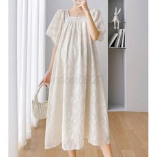 루즈핏 자수 롱 스커트 여름 임부복 원피스