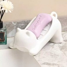 고양이 비누받침 세라믹 물빠짐 디저트 욕실 인테리어 소품 받침대, 1개, 고양이 비누곽 1개
