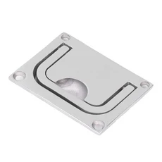 ​316 스테인리스 스틸 보트 링 풀 플러시 미러 사각형 96x69mm 해양용 손잡이 접이식 리프트, 1PC