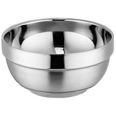 304不鏽鋼雙層隔熱防燙碗，兒童防摔不鏽鋼碗，安全耐用易清洗，多功能用途，簡約時尚外觀設計, 銀色, 10只装, 一個防燙碗