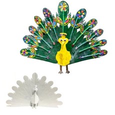 [아페페] 입체 종이 공작새 인형 5개 컬러링 색칠 꾸미기 미술만들기 (무지) SW190-5