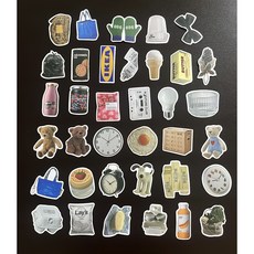 에코플렉트 캐리어 꾸미기 표시 소품 여행용 스티커 대형 방수스티커 빅스티커, 50개, 데일리 라이프 테마