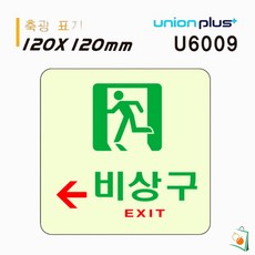 OS 안내표지판 산업안전표지판 비상구 왼쪽 120x120mm 축광표지 비상구스티커, 본상품선택