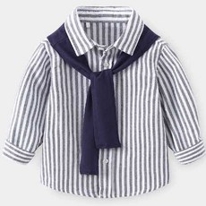 페이크니트숄줄셔츠 유아동 남방 아동 남아 여아 긴팔 면셔츠 봄가을 키즈 데일리룩