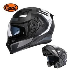 오토바이 듀얼 바이저 모듈러 풀 페이스 헬멧 플립 업 헬멧 DOT 승인 성인 남성 여성 Casco Moto CYRIL AH121, 44) 9 - XXL, 44) 9  XXL