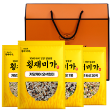 [횡재미가] 정성세트 4종 (저당10곡+하루영양완성 20곡+고단백 7콩+오색현미) 잡곡선물세트 설날 추석 명절, 1개