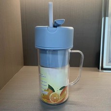 充電吸管榨汁機塑料無線便攜式榨汁杯家用多功能攪拌果汁機, 無規格, 藍色