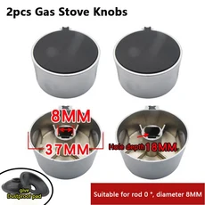 범용 실버 가스 스토브 손잡이 오븐 제어 스위치 조리기구 부품 조립 단추 6mm 8mm 2PCs/로트, 02 A6 8mm, A7 8mm