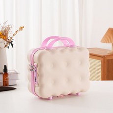 새로운 14인치 화장품 케이스 귀여운 미니 수납함 기념품 휴대용 여행 가방 대용량 스, 쌀가루