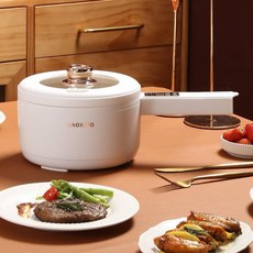 세라믹 멀티쿠커 찜기 겸용 쿠커 여행용 전골 냄비, 2L 스마트 예약 타이머 보온, 기본 색상
