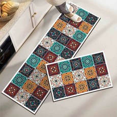 대형 매트 부엌 방수 미끄럼방지 싱크대 주방 기름방지 45x75cm, 45*75cm, 빈티지 모로코