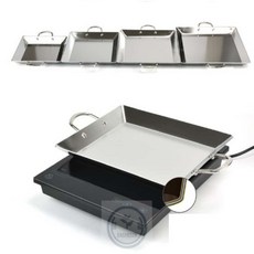 해결사의잡화점 국내산 인덕션겸용 3중 사각스텐볶음팬 소소 순대볶음판 사각볶음철판, 1개, 27cm