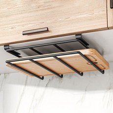 제로리빙 튼튼한 간편 도마 걸이 거치대, 심플형, 1개, 블랙