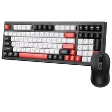 지클릭커 오피스프로 사일런스 유무선 블루투스 키보드 마우스 세트, 일반형, 포커, WMK90 98키