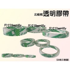 北極熊 OPP超透明膠帶 12mm(未包裝) - 透明度高、黏性佳、方便攜帶, 透明, 1個