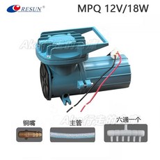 日生12V氧氣泵，小型賣魚專用車載增氧泵，直流電瓶增氧機，戶外便攜式魚缸增氧機, 1個, 18W祼機（不帶任何配件）