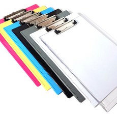 크리스탈 칼라 클립보드 A4 서류판 메뉴판 종이받침대, 1개, 하늘