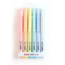 저스트클릭 S 마일드 형광펜 6색 세트, 혼합색상, 1개