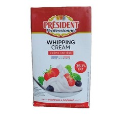 프레지덩 휘핑크림 조지방35% 1L 동물성 생크림 [보냉포장]