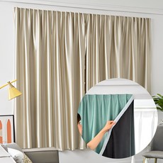 지애랑 99.99% 빛차단 붙이는 벨크로 암막커튼 찍찍이 방풍 방한