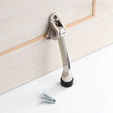 도어 스토퍼 말굽 원터치 말발굽 무소음 도어스토퍼 현관문 고정, 1개, 실버