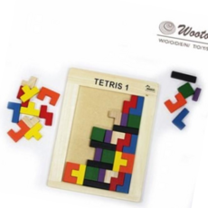 도형퍼즐 나무보드판 1단 테트리스 창의력 집중력 교육완구, 본상품