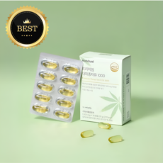 [정품] [MD/Pick] 냉압착 헴프씨드유 프리미엄 대마종자유 1000, 2개, 30회분