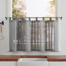 커튼킹 주방커튼 창문가리개커튼 쉬폰바란스 주방 창문커텐 예쁜주방커텐 발란스 스트라이프 미니커튼 봉집형 1p