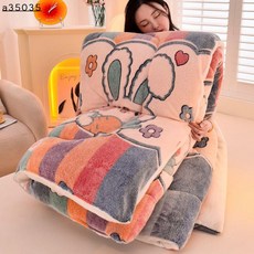 冬季棉被 加厚雪花絨加絨被芯羊羔絨雙面絨冬被保暖單雙人, 動物世界,110x150cm加厚3斤/兒童被