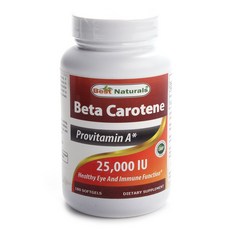 Best Naturals β-胡蘿蔔素 25000IU 軟膠囊無糖無麩質, 1個, 180 件
